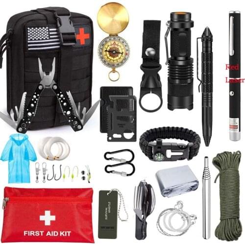 Camping first aid Survival Kit military tactical equipmen Kit SOS EDC Emergency Survival Gear Tool