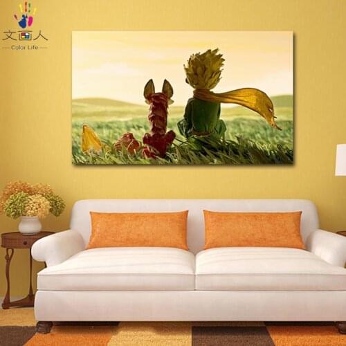 DIY Painting by numbers princekin and fox little Prince star rose picture coloring paints by numbers with kits for wall decor