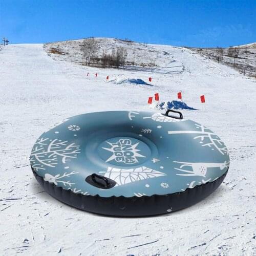 47 Inch Inflatable Skiing Board Ski Circle With Handle Thickened Outdoor Winter Sport Snow Tube Floated Snow Sled For Kids Adult