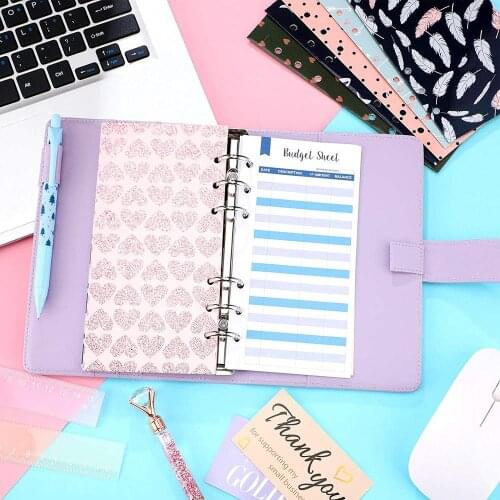2021 New A6 Pu Leather Notebook Binder Budget Planner Organizer Cash Envelope System With 12 Pieces Budget Planner Refill