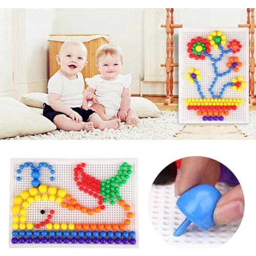 New Hot 240 Pcs/Set Mosaic Picture 3D Puzzles Toys Children Composite Puzzle Mushroom Nail Kit Educational Kids Toy Gift