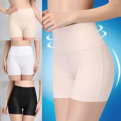 New Summer Women Safety Shorts Pants Seamless Thin Ice Silk High Waist Panties Seamless Anti Emptied Boyshorts Girls Underwear