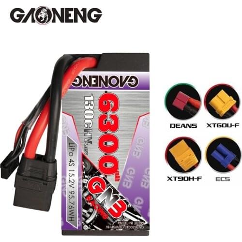 Original GAONENG GNB 15.2V 6300mAh 4S 130C Hardcase HV LiPo Battery pack XT90 EC5 Plug for RC Car four drive off-road Car Boat