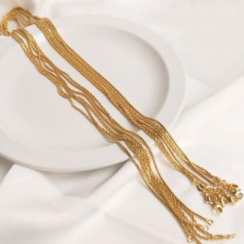 Plated True Gold Color Retention 60CM Long Chain Necklace DIY Jewelry Making Accessories Jewellery Findings