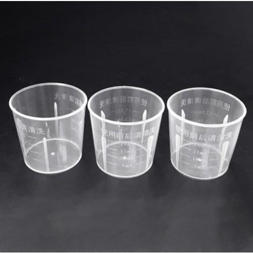 10Pcs Practical Measuring Container Clear Easy to Clean Multipurpose 20ml Small Plastic Graduated Measuring Cup for Kitchen