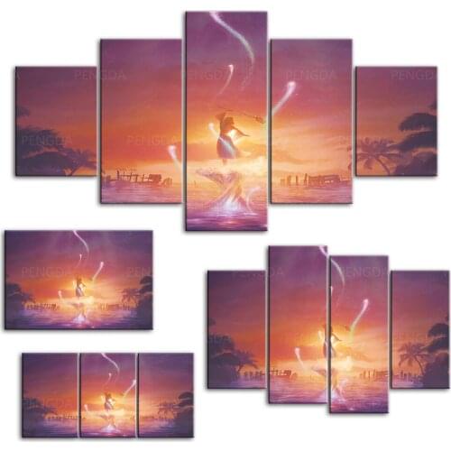 Home Decor Prints Beautiful Sky Orange Cool Gift Painting HD Pictures Wall Art HD Modular Canvas Poster Bedside Background Frame