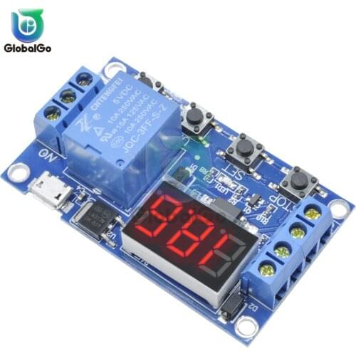 5V Micro USB Time Delay Relay Module 4 Button 3 Digit Digital Tube LED Digital Time Delay Relay Trigger Timer Control Switch