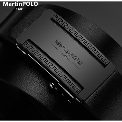 MartinPOLO Luxury Leather Belt Men Automatic Buckle Genuine Leather Strap Brand Waistband Cowhide Belts for Men MP02101P
