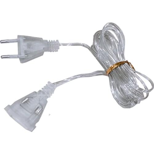 Thrisdar 3M 5M AC Power Extender Cable Cord EU/US Plug Extension Wire for Christmas Curtain icicle Light Mesh Net Light