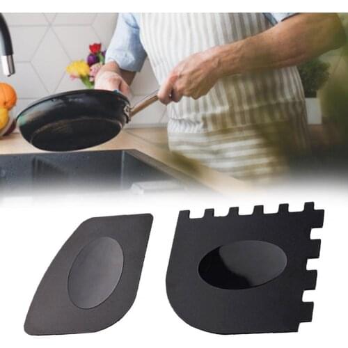 2Pcs/Set Scraper Wash Pan Toothed Spatula Baking Utensil Kitchen Clean Tools Household Cleaning Tools Cleaning Brushes