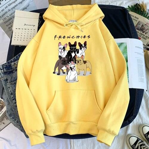 Frenchies Dachshund Pug Funny Print Mens Hoody Fashion Warm Sweatshirt Casual O-Neck Hoodies Autumn Fleece Pullover Clothing Man