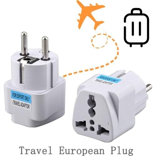 Universal EU Plug Adapter International AU UK US To EU Euro KR Travel Adapter Electrical Plug Converter Power Socket Wholesale