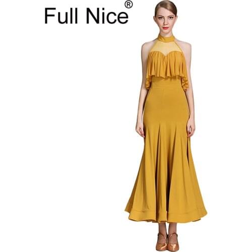 Evening dress style dress ballroom dance dress long length modern dance costume waltz wearing flamenco rumba samba practice