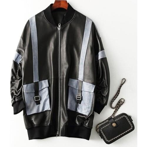 Spring Autumn 100% Natural Genuine Leather Jacket Women Long Vintage Streetwear Sheepskin Coat Female Real Leather Jackets Coats