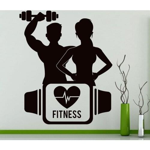 Fitness Wall Decal Sports Gym Training Yoga Room Interior Decor Vinyl Window Stickers Healthy Lifestyle Creatives Wallpaper Q633
