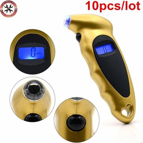 10pcs High-precision Tire Pressure Gauge 0-150 PSI Backlight Digital Tire Pressure Monitoring Car Tire Pressure Gauge