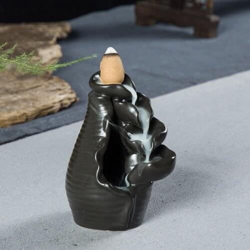 100Pcs Backflow Incense Or Burner Ceramic Censer Buddhism Oil Burner Torch Aroma Lamps Home Decor Tower Incense Holder