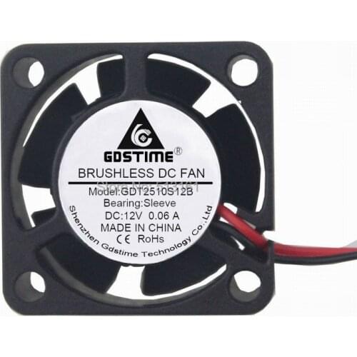 100pcs/lot Gdstime 2Pin Axial 2510 25mm 25x25x10mm Motor Computer 12V DC Cooling Fan