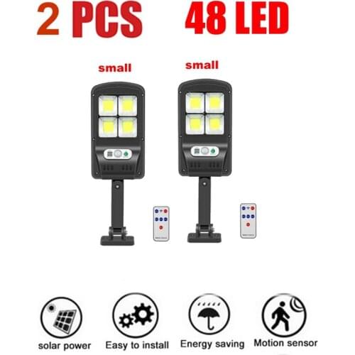 2 pcs tabular oblong Solar Light Street LED Smart PIR Motion Sensor Remote Control Waterproof solar Lamp Wall Decor Outdoor Ligh