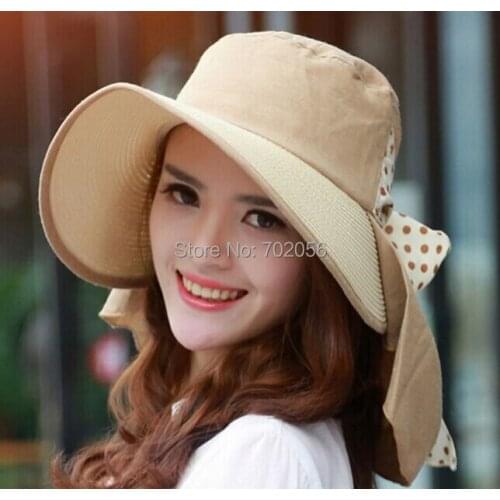 2016 Women cotton Grass Braid Wide Brim hats Floppy Summer UV Protection Beach Sun Hat Dome fishing Cap bucket hat7colors #3849