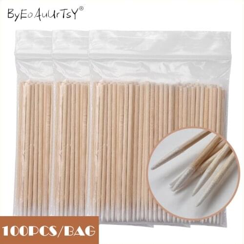 300Pcs Wood Cotton Swab Cosmetics Health Supplies Ear Jewelry Clean Sticks Tip Head Wood Cotton Swab