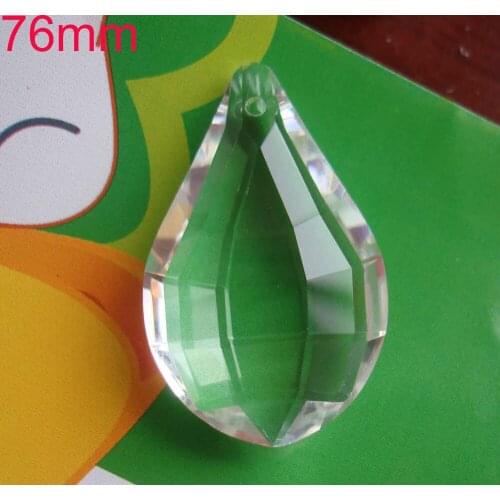 40pcs/lot 76mm Fine crystal lighting accessories Pipa shape suncatcher crystal prisms glass trimming pendant