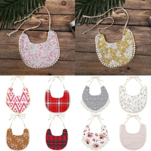 Blotona 1PC Newborn Baby Boys Girls Cute Christmas Plaid Saliva Towel Feeding Cotton Bib Floral Dribble Bandana Scarf 19 Styles