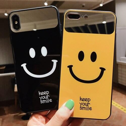 VR VAVA Hard Case Makeup Mirror Phone Cases For iPhone 8 7 Plus X XS XR Xs Max Cases For iPhone 6 Plus Cute Smiley Face Cover