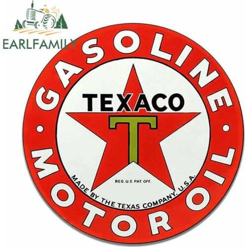 EARLFAMILY 13cm x 12.9cm For Texaco Motor Oil DIY Car Stickers Vinyl Material Decal Waterproof 3D Car Door Protector Decoration