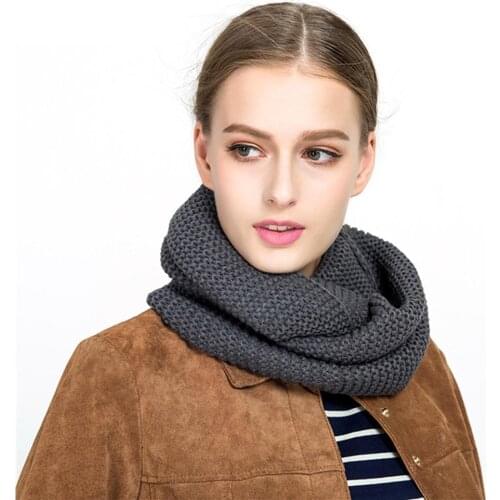 Febelle Knitted Snood Scarf Warm Winter Women Scarf Cashmere Sarf Infinity Scarves Neck Circle Ring Scarf for Girls