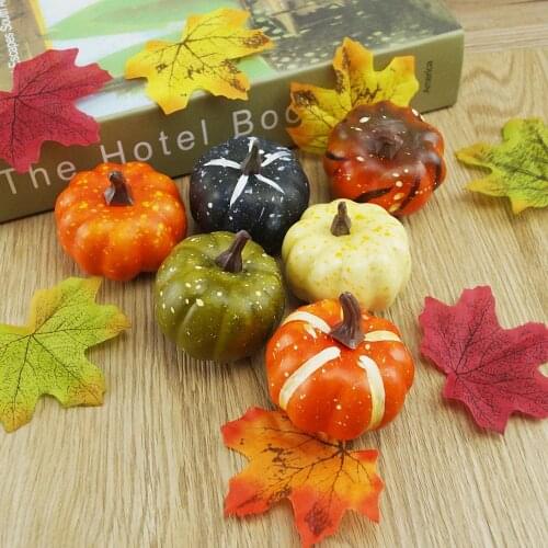 6Pcs Halloween Foam Artificial Pumpkins DIY Fake Vegetables Ornament Simulation Plant Home Decor for Farmhouse Decor