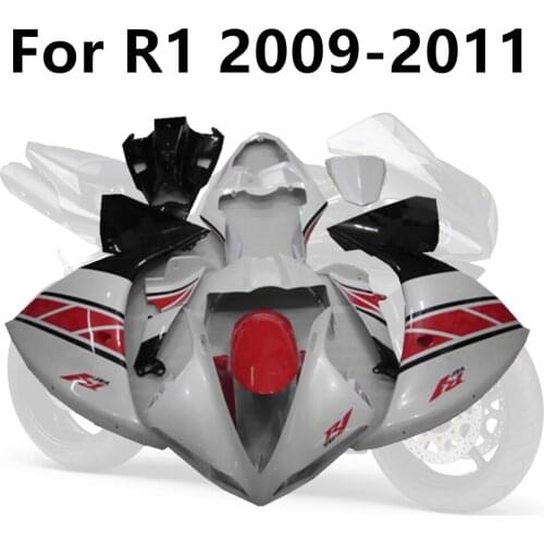Motorcycle For Yamaha YZF1000 R1 2009-2011 Full Fairing Kits Pearl white red stripes r1 09-10-11 Bodywork Cowling Kit Injection