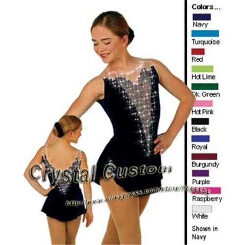 Beautiful Girls Ice Skating Dresses With Spandex Graceful New Brand Figure Skating Competition Dress Custom DR2684