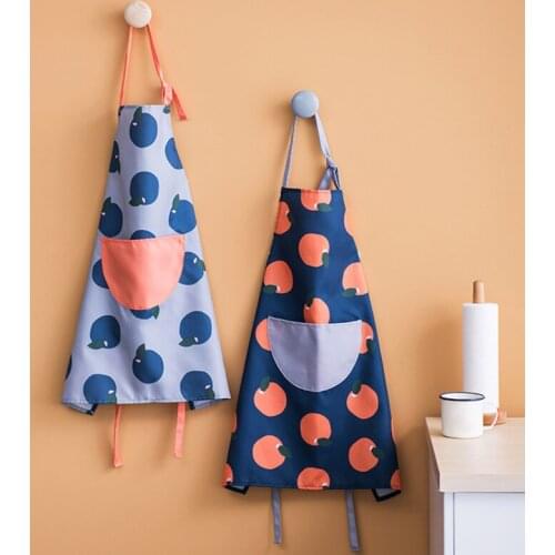Kitchen Apron Oil Resistant Waterproof Cooking Apron Sleeveless Cute Cartoon Pattern Polyester Kitchen Home Supplies