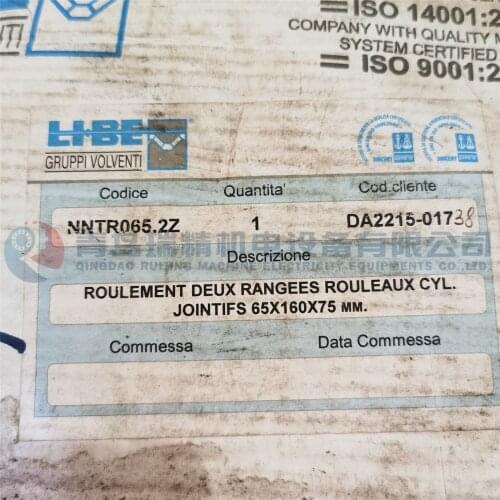 LIBE heavy-duty support roller bearing NNTR065-2Z = NNTR65X160X75MM