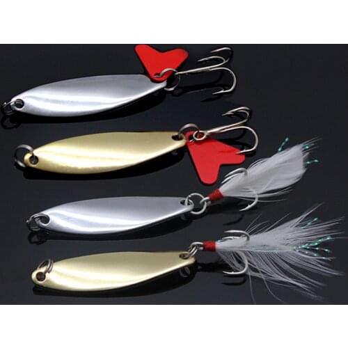Metal Spinner Spoon Fishing Lure Artificial Hard Baits 4.5CM 5.5G Sequin Paillette Baits Fishing Spoon Swimbait Wobbler Pesca