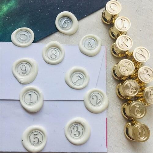 Mini Arabic Numeral Wax Seal 1.2cm Digital Fire Lacquer Seal Birthday Gift Sealing Wax Seal Stamp Round Brass Wax Stamp