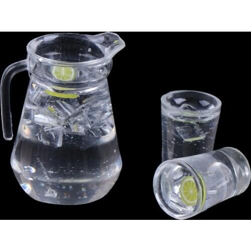 Mini 3 PC/set Juice Jug Cup Set Simulation Drink Milk Model Toys For Doll House Decoration 1/12 Dollhouse Furniture Accessories