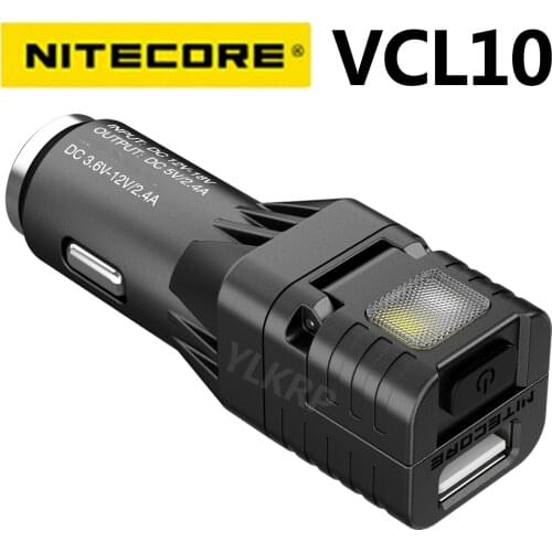 Nitecore vcl10 Multifunctional All-in-one Vehicle gadget support QC 3.0 Vehicle charger /Glass Breaker/Emergency Warning Light