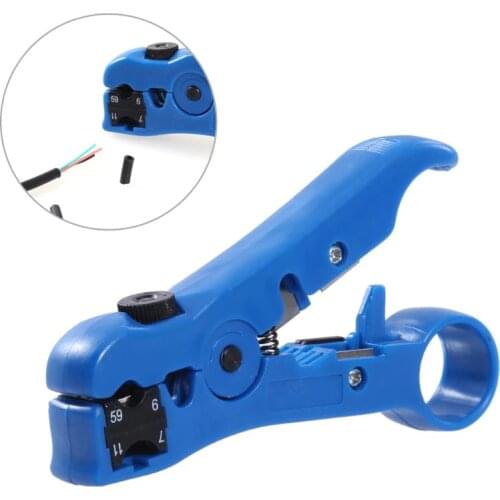 Cable Stripper MultiFunction Coaxial Cable Cutter Wire Stripping Tool RG6 RG59 RG7 UTP/STP Crimping Pliers Network tools Blue