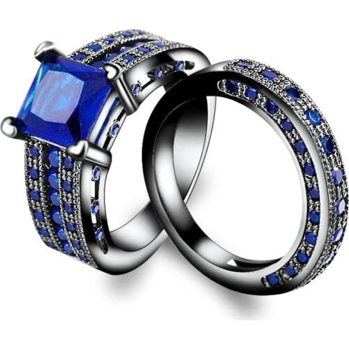 Fashion Zircon Two-Piece Ring Domineering Mens Personality