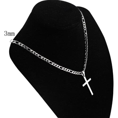 Fashion Jewelry mens Figaro chain pendant Necklaces Punk 316L Stainless Steel Gold Silver Color waterproof Necklaces Accesories