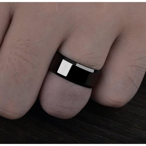 High Quality Glaze Men Ring Polishing 8mm/6MM/4MM Stainless Steel Charm Ring For Women Party Gift