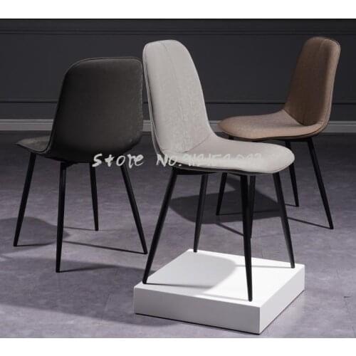 Nordic modern minimalist chair backrest wrought iron light luxury negotiation restaurant dining table and chair makeup chair sto