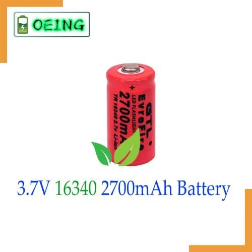 NEW 2700mAh Rechargeable 3.7V Li-ion 16340 Batteries CR123A Battery LED Flashlight Travel Wall Charger For 16340 CR123A Battery