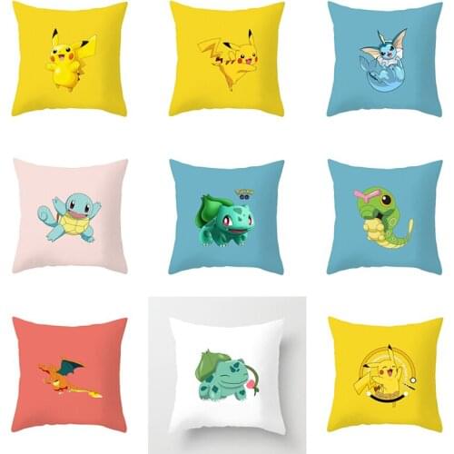 New Pokemon Cartoons Pikachu Cartoon Cushion Cover Modern pillowcase Cute style pillow case decoration Sofa pillowcase 45x45cm