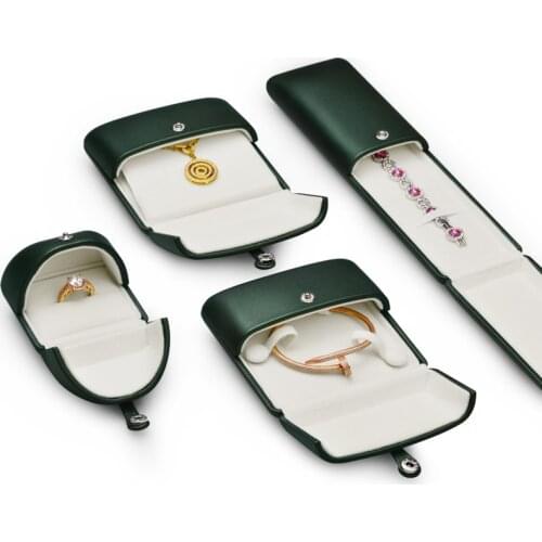 Oirlv Green Leather Ring Pendant Bracelet Long Chain Jewelry Box Jewelry Gift Box Proposal Anniversary Gift