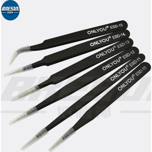 ONLYOU High Hardness Ultra-Precision Tweezers Stainless Steel Anti-Static Tweezers