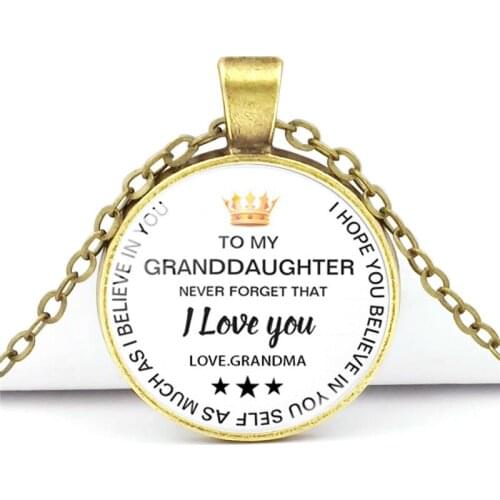 Pendant Necklace Womens Unisex Classic Personality To My Granddaughter Love Grandma Letter Necklace Accessories Gifts 2019