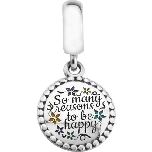 Happy Seasons Pendant 925 Sterling Silver Charms for Women Bracelets DIY Jewelry Mixed Color Enamel Charms for Jewelry Making